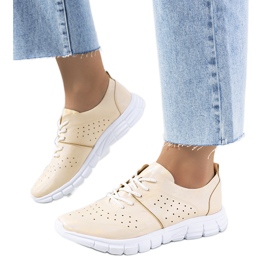 Scarpe da ginnastica olografiche Enid Gold beige d'oro