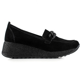 Filippo Scarpe brogue in pelle sulla piattaforma nero
