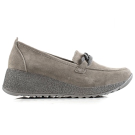 Filippo Scarpe brogue in pelle sulla piattaforma grigio