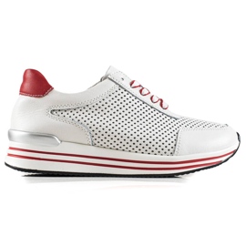 Sneaker traforate VINCEZA bianco rosso