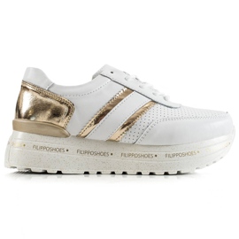 Filippo Sneakers in pelle bianca d'oro