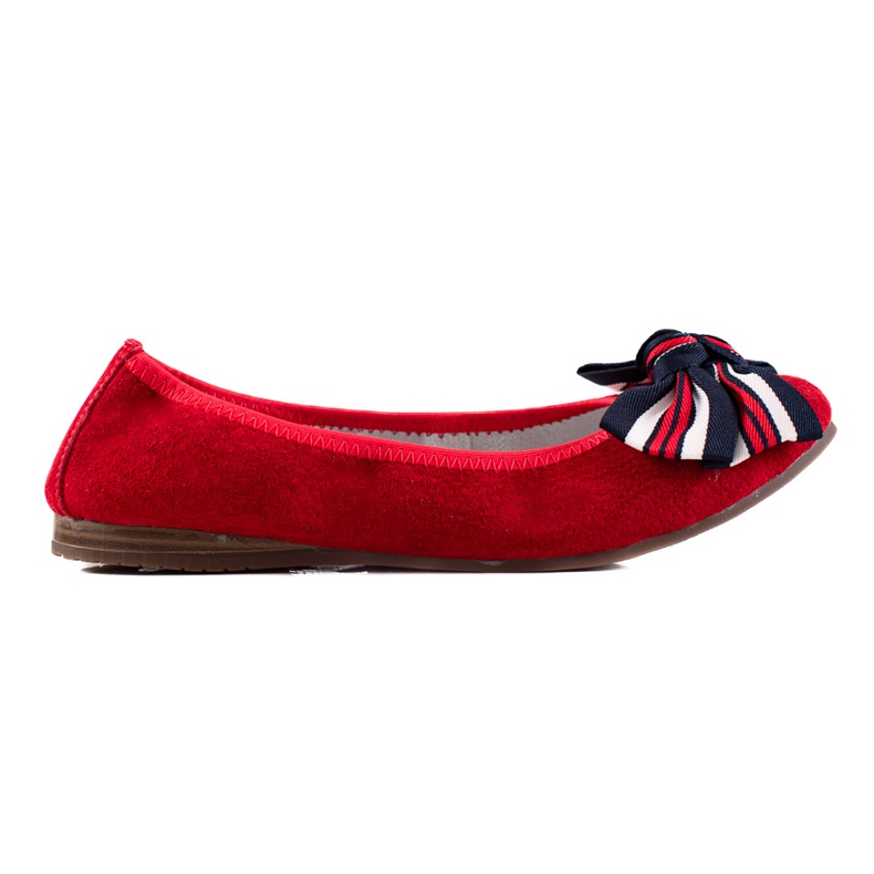 Filippo Ballerina In Pelle Con Un Fiocco rosso