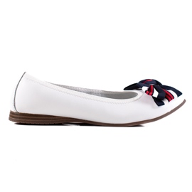 Filippo Ballerina In Pelle Con Un Fiocco bianca