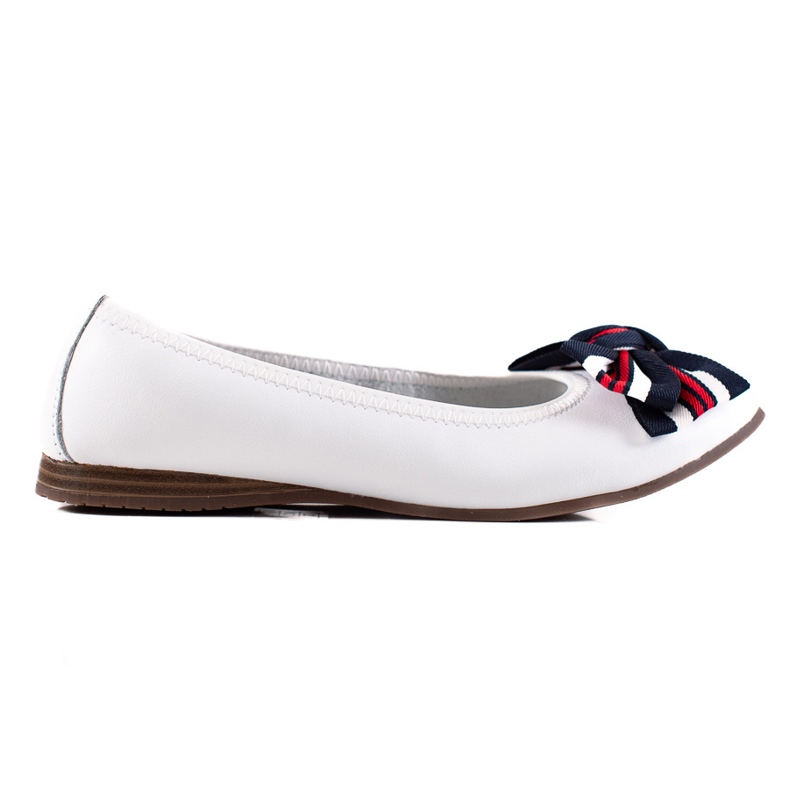 Filippo Ballerina In Pelle Con Un Fiocco bianca