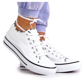 S.Barski Sneakers da donna bianche con allacciatura Menifee bianco