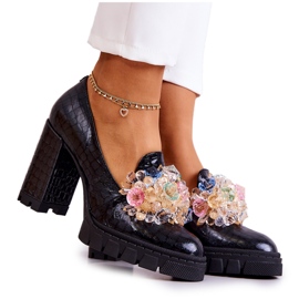 PA2 Eleganti Décolleté Con Ornamento Di Serpenti Caterine Neri nero