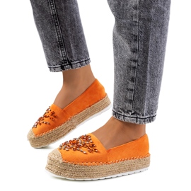 Espadrillas arancioni con zirconi Leer arancia