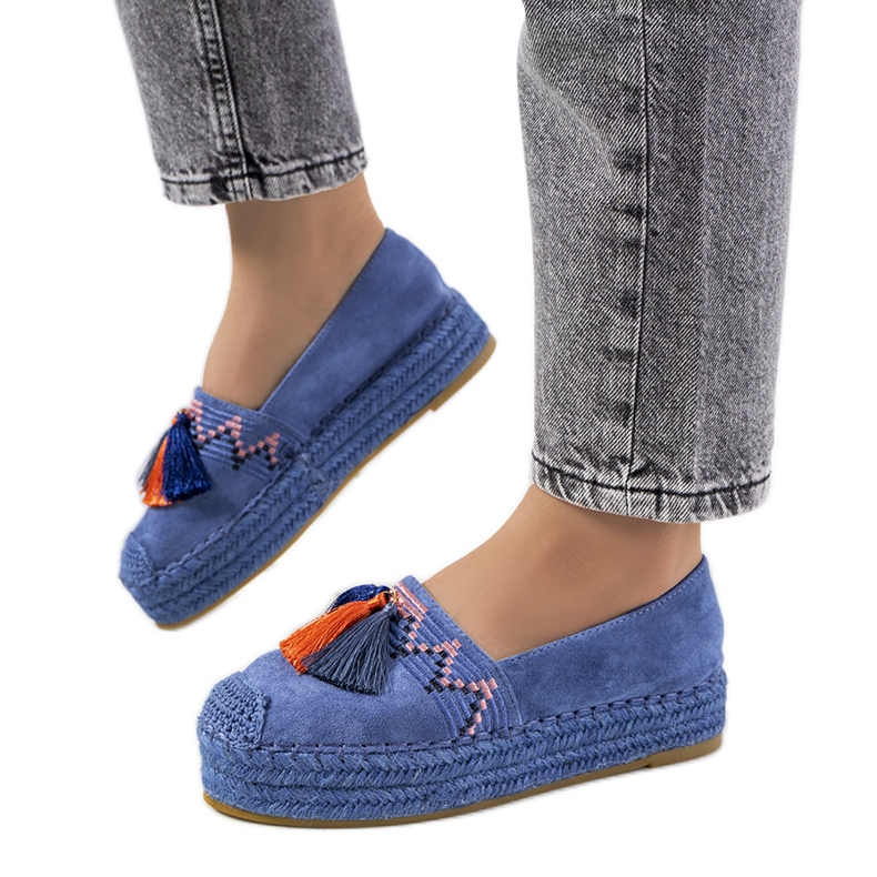 Espadrillas blu sulla piattaforma Pisquid