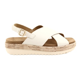 Sandali in pelle Caprice sulla piattaforma 9-28712 102 Bianco bianca