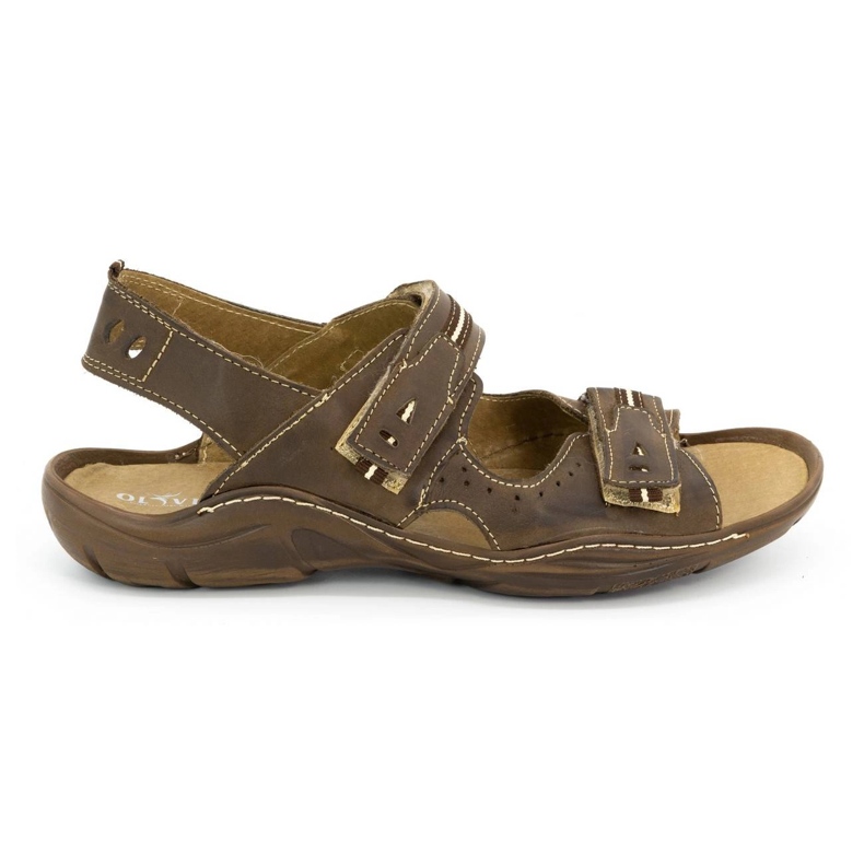 Olivier Sandali da uomo in pelle 448 testa di moro marrone