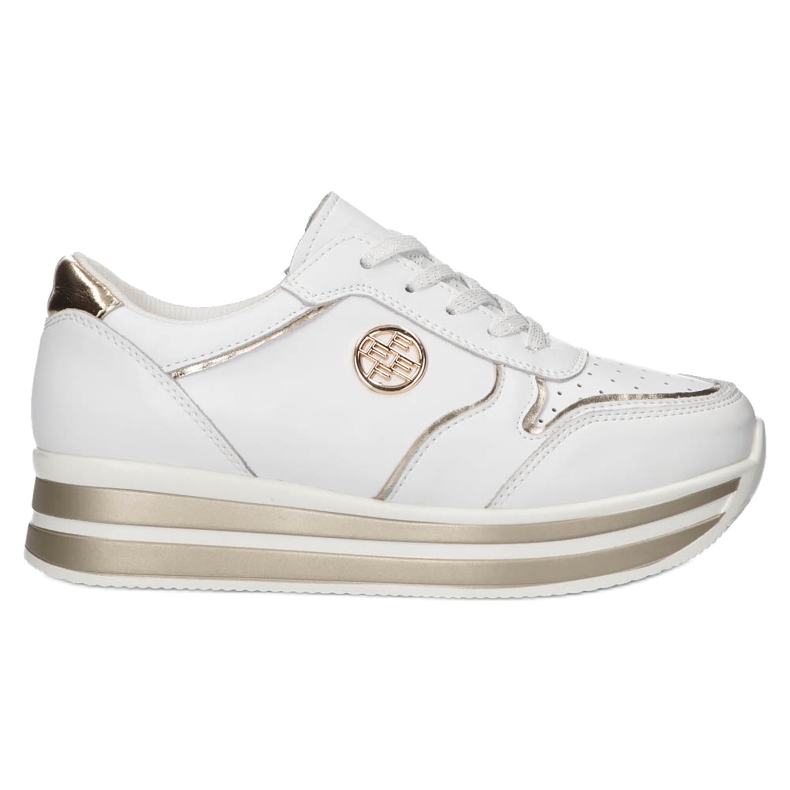 Sneakers in Pelle Filippo DP3682/22 WH bianca d'oro