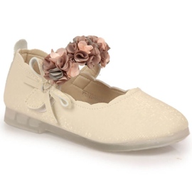 Ballerine in velcro con fiori Vinceza Jr JAN99A beige