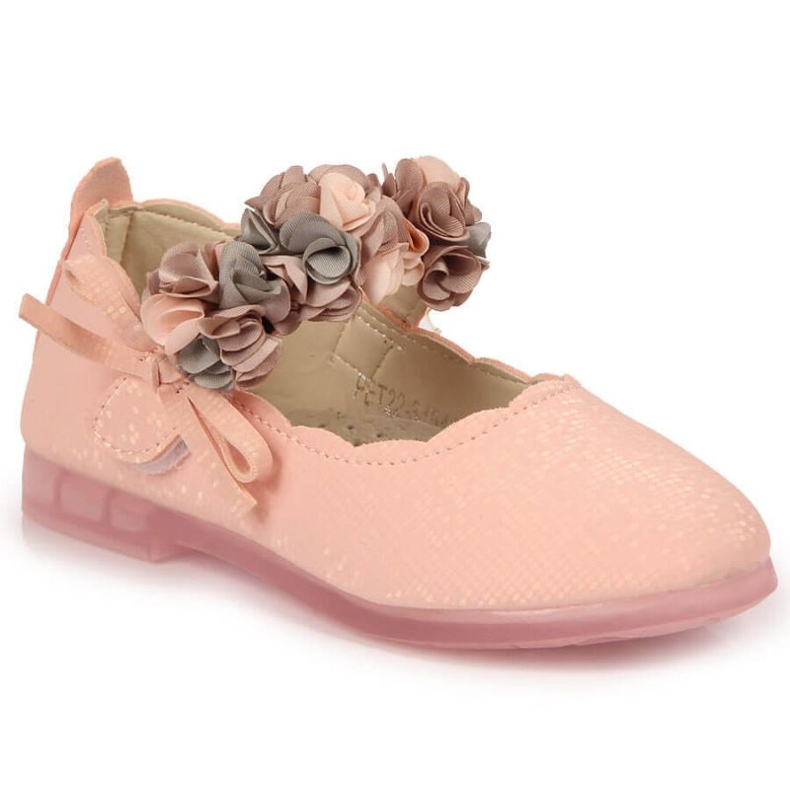 Ballerine in velcro con fiori Vinceza Jr JAN99B rosa