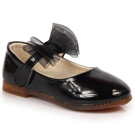 Ballerine in velcro con fiocco Vinceza Jr JAN100A nere nero