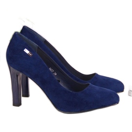 Décolleté in camoscio Sergio Leone W SK3AP blu navy