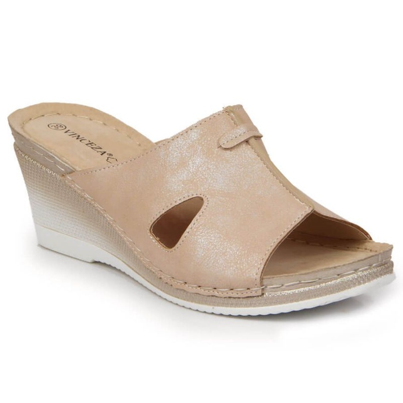 Ciabatte con zeppa Vinceza W JAN105 beige