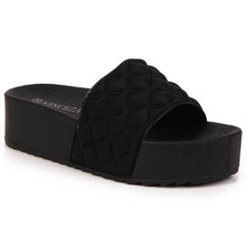 Ciabatte con plateau trapuntate Vinceza W JAN110 nere nero