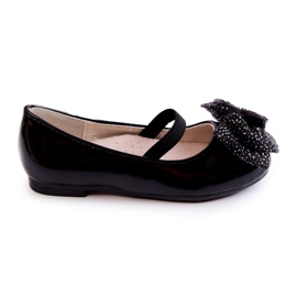 S.Barski Ballerine per bambini laccate con fiocco Black Zolly nero