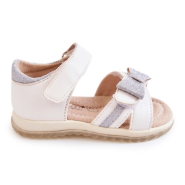 S.Barski Sandali In Pelle Per Bambini Con Velcro Lolly Bianco