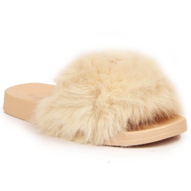 Ciabatte in pelliccia beige Vinceza W JAN97B