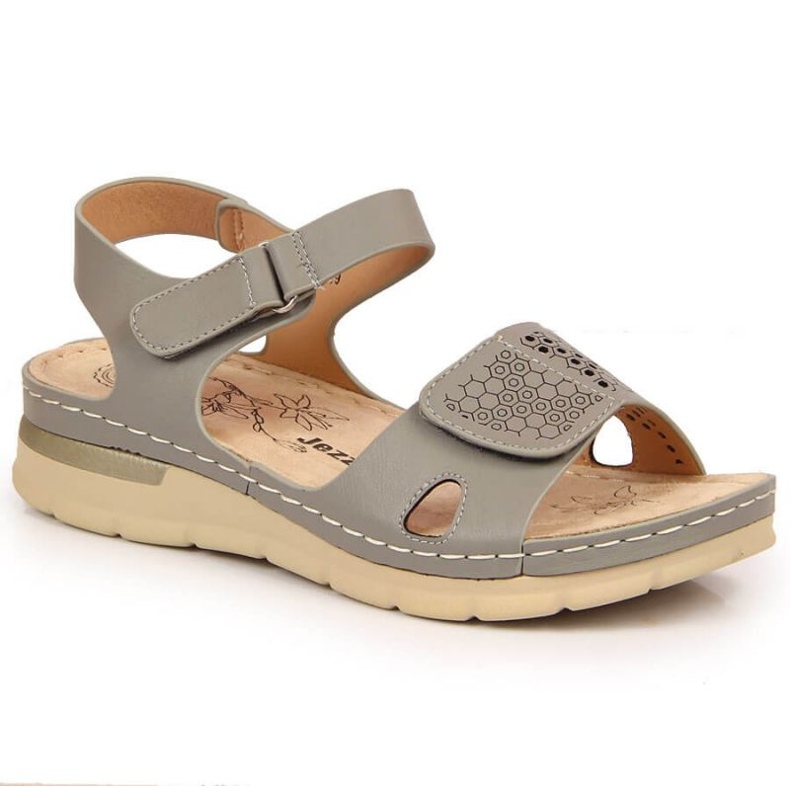 Comodi sandali sulla zeppa Jezzi W EVE346B grigio