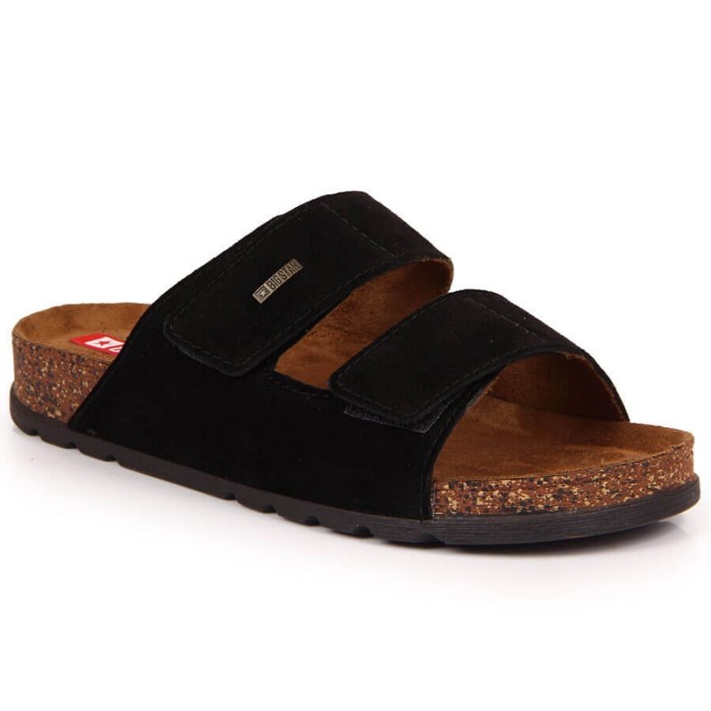 Sandali in pelle con velcro Big Star M JJ176001 nero