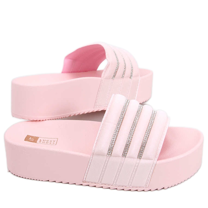 Ciabatte con suola alta Leah Pink rosa
