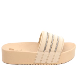 Ciabatte con suola alta Leah Beige