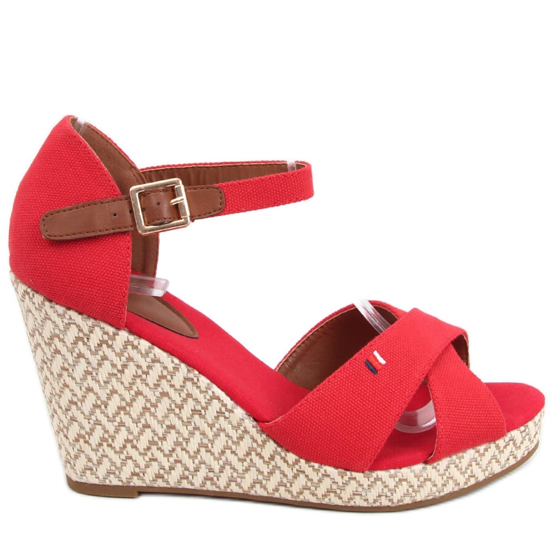 Sandali con zeppa Lamis Red rosso