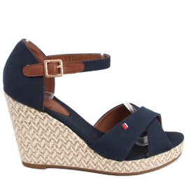 Sandali con zeppa Lamis Blue blu navy