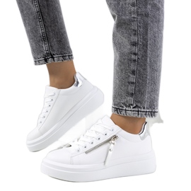 Sneakers da donna Tamis bianche e argento bianca d'argento