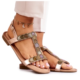 S.Barski Sandali Da Donna Con Strass Rose Gold Julies d'oro