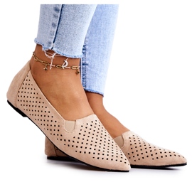 LU BOO Ballerine traforate Slip-on Beige Rosario da donna