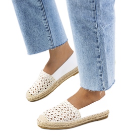 Espadrillas Kiomi Ecru intrecciate bianco