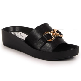 Ciabatte in pelle con catena Filippo W PAW345A nere nero
