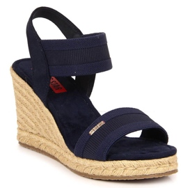 Sandali con zeppa Big Star W JJ274977 blu navy