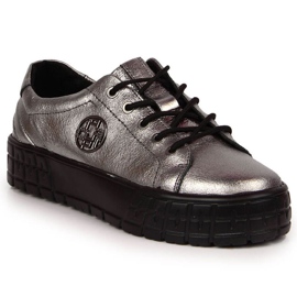 Scarpe con plateau in pelle Filippo W PAW320B argento