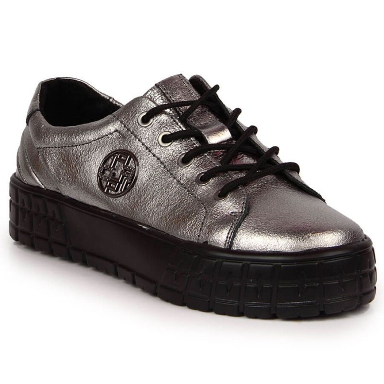 Scarpe con plateau in pelle Filippo W PAW320B argento d'argento
