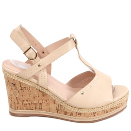Sandali con zeppa Nancy Beige