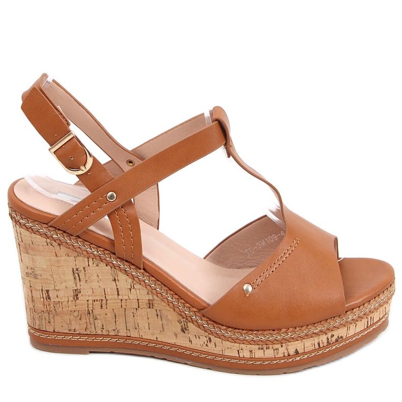Sandali con zeppa Nancy Camel marrone