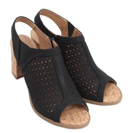 Sandali traforati sul palo Assia Black nero