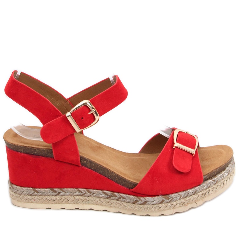 Espadrillas sui sandali con zeppa Boseda Red rosso