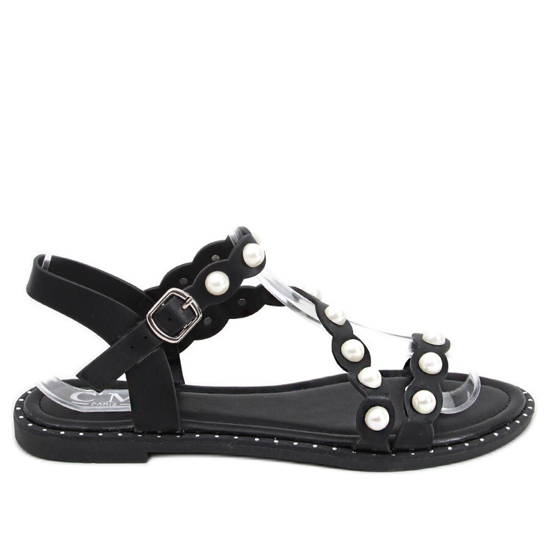 Sandali con perle Zarina Black nero