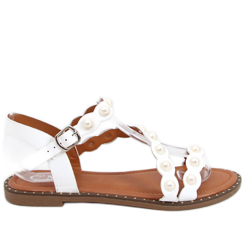 Sandali con perle Zarina White bianca