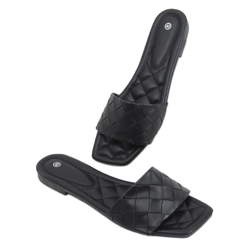 Ciabatte Sahar Black con suola squadrata nero