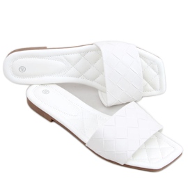 Ciabatte Sahar White con suola quadrata bianca