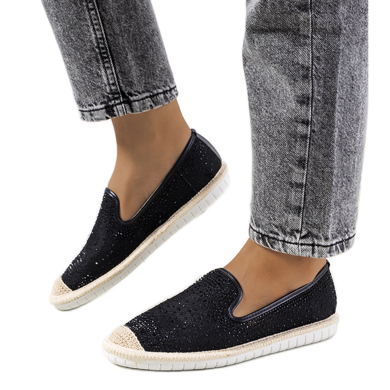 Espadrillas nere con zirconi Punter nero