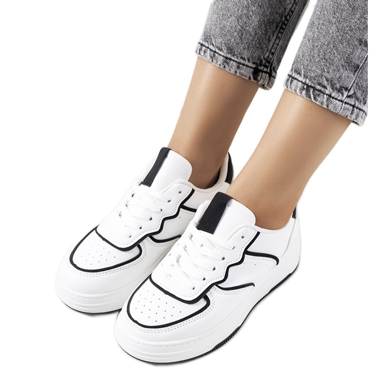 Sneakers Bieke da donna, bianche e nere bianca