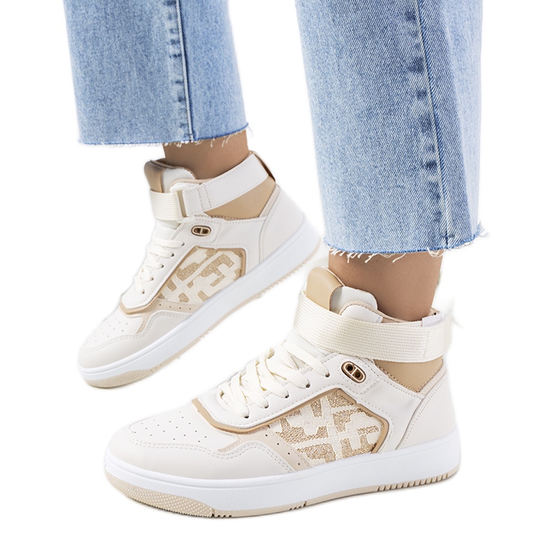 Sneakers alla caviglia beige di Jeanny