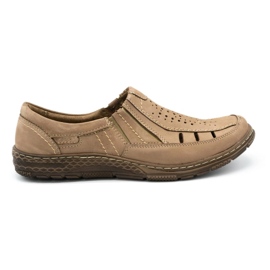 Olivier Mocassini da uomo in pelle per l'estate 492MA beige